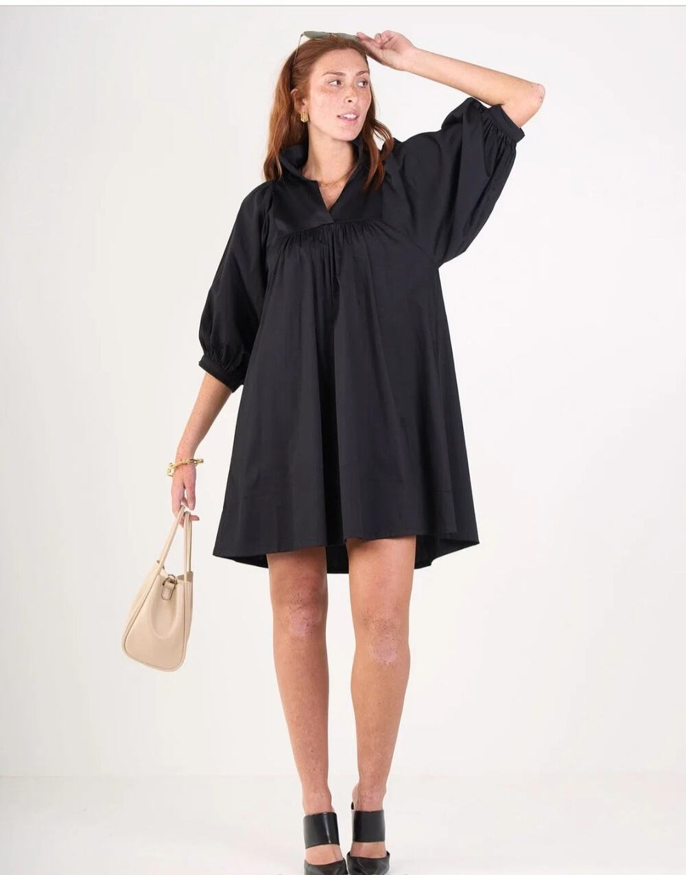 Emily McCarthy Black Stella Poplin Dress Size: XXS